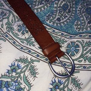 Brown patterned belt